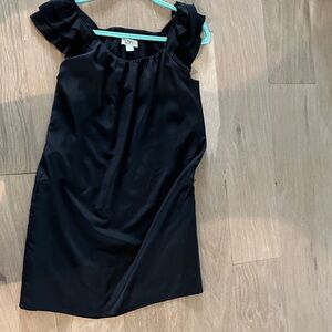 LOFT Black Ruffle Sleeve Dress